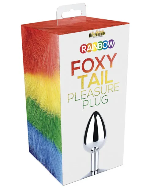 Rainbow Foxy Tail Pleasure Stainless Steel Plug Rainbow Anal