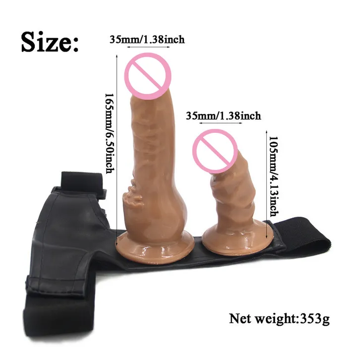 Realistic Strap On Double Dildo Wild Night Fantasies Female Sex Toys