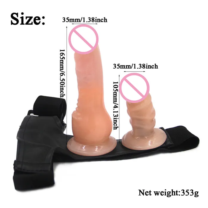 Realistic Strap On Double Dildo Wild Night Fantasies Female Sex Toys