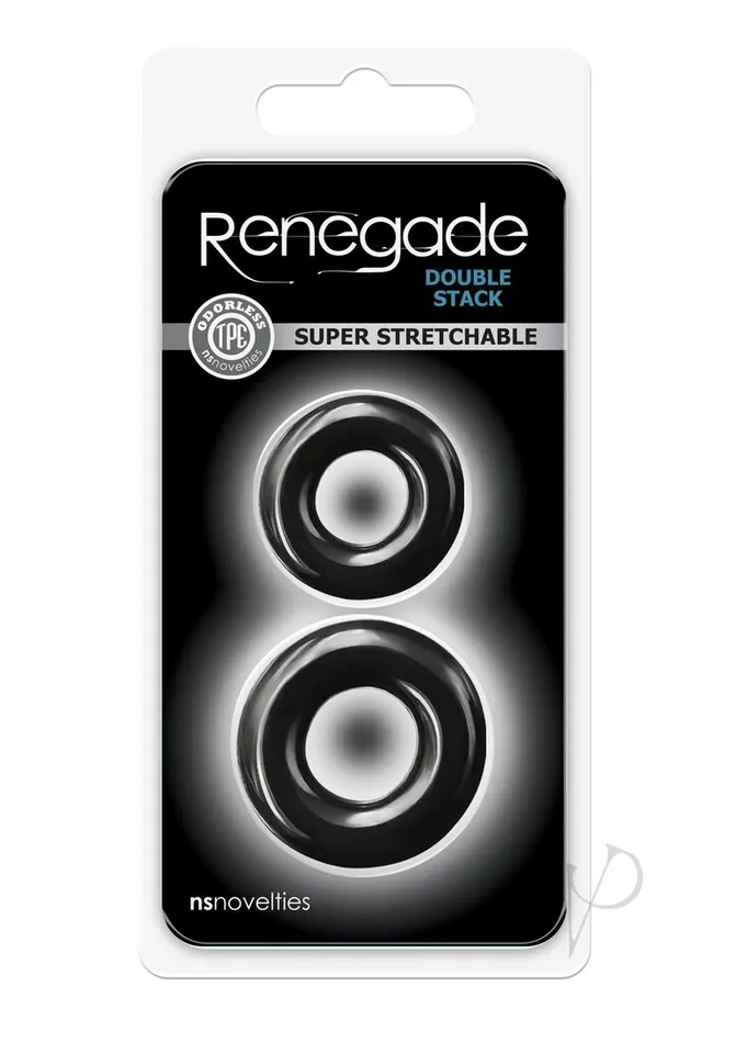 Renegade Anal Renegade Double Stack Super Stretchable Cock Rings Set of 2 Black Renegade Anal Renegade Double Stack Super Stretchable Cock Rings Set of 2 Black