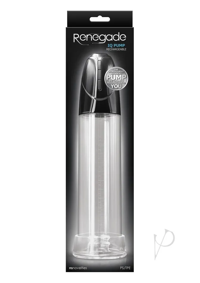 Renegade IQ Rechargeable Penis Pump ClearBlack Renegade Male Sex Toys