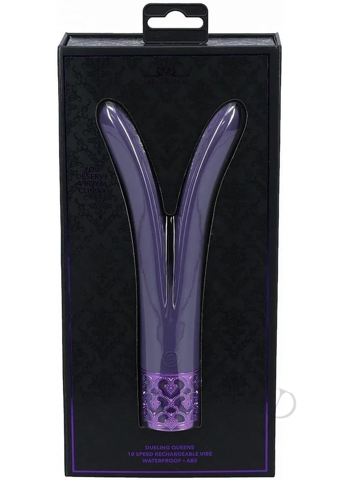 Royal Gems Vibrators Royal Gems Dueling Queens Rechargeable Silicone Vibrator Purple Royal Gems Vibrators Royal Gems Dueling Queens Rechargeable Silicone Vibrator Purple