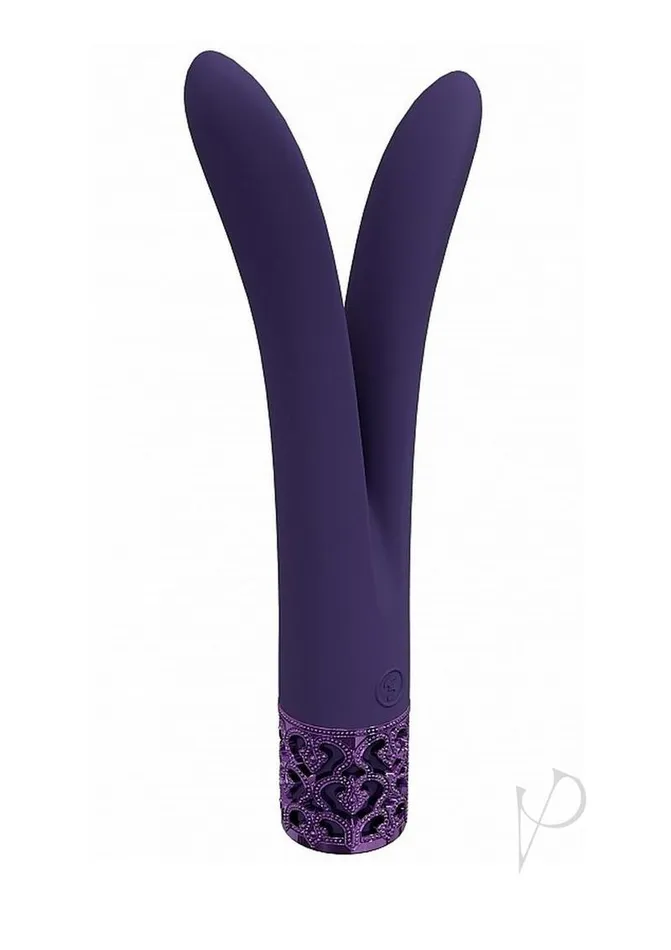 Royal Gems Vibrators Royal Gems Dueling Queens Rechargeable Silicone Vibrator Purple Royal Gems Vibrators Royal Gems Dueling Queens Rechargeable Silicone Vibrator Purple