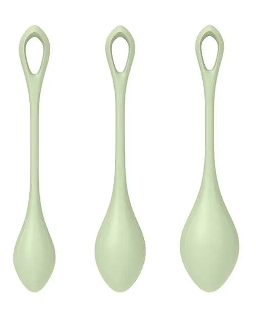 Satisfyer Anal Satisfyer Yoni Power 2 Silicone Weighted Ben Wa Balls Set Light Green
