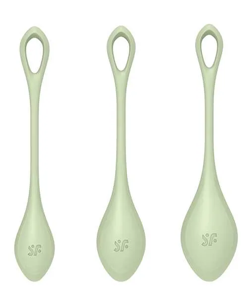 Satisfyer Anal Satisfyer Yoni Power 2 Silicone Weighted Ben Wa Balls Set Light Green