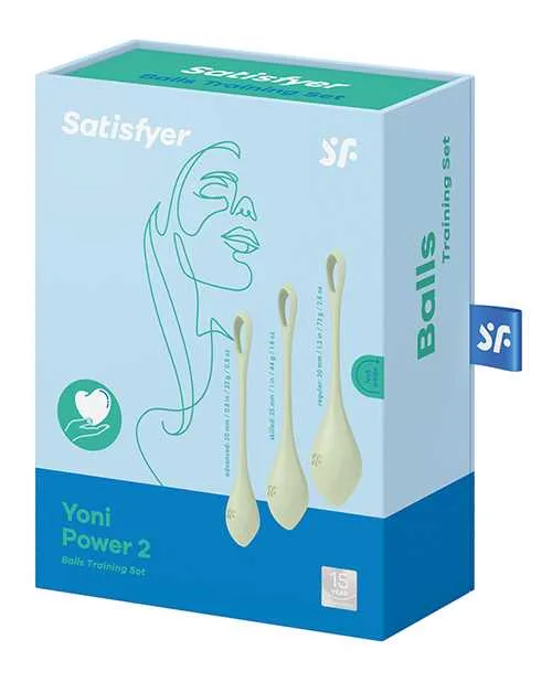 Satisfyer Anal Satisfyer Yoni Power 2 Silicone Weighted Ben Wa Balls Set Light Green