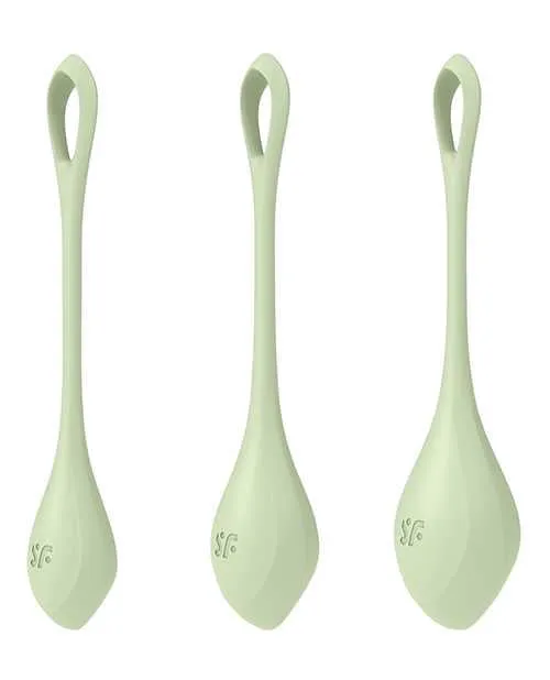 Satisfyer Anal Satisfyer Yoni Power 2 Silicone Weighted Ben Wa Balls Set Light Green