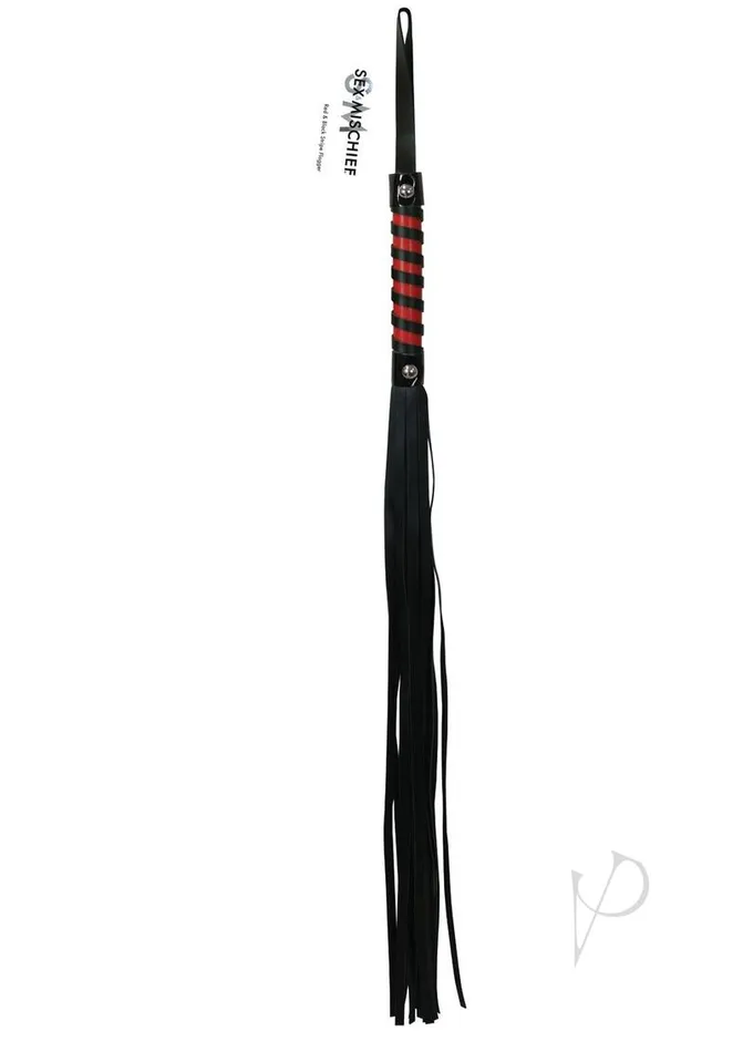 Sex And Mischief Anal Sex and Mischief Red and Black Stripe Flogger BlackRed Sex And Mischief Anal Sex and Mischief Red and Black Stripe Flogger BlackRed