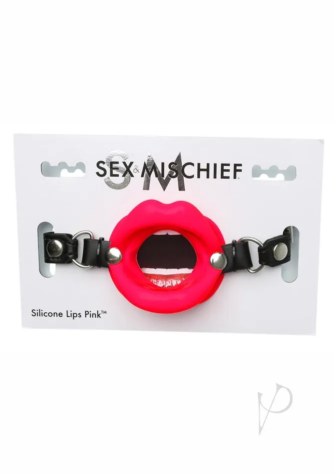 Sex And Mischief Sex and Mischief Silicone Lips Open Mouth Gag Red Anal
