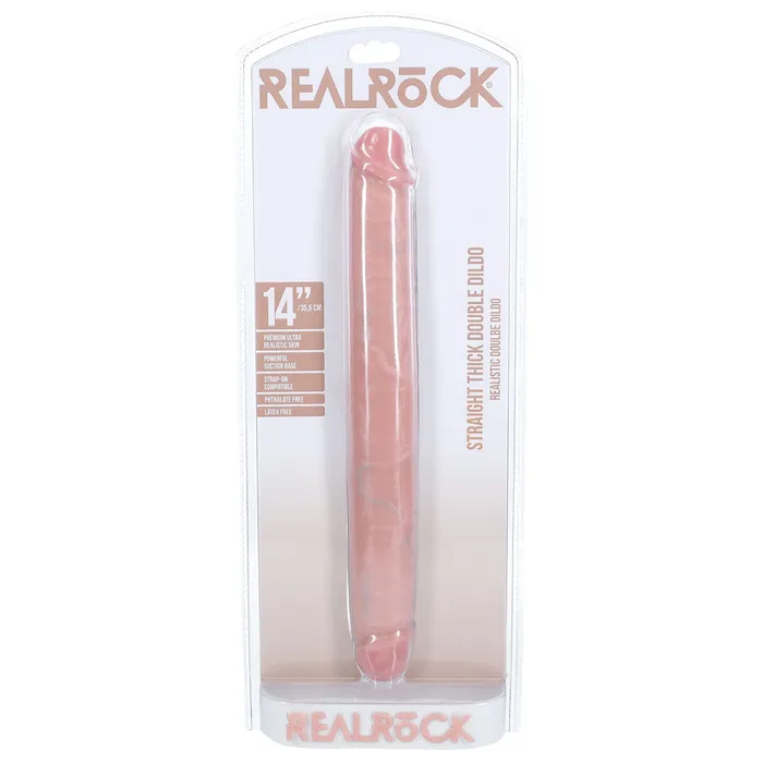 Shots Toys Dildos REALROCK 14 Inch Thick Double Dildo Flesh
