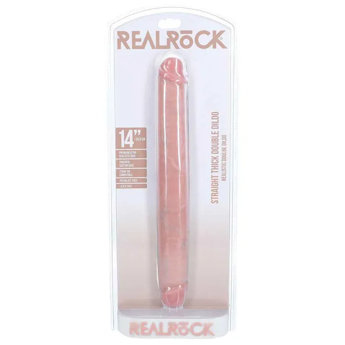Shots Toys Dildos REALROCK 14 Inch Thick Double Dildo Flesh