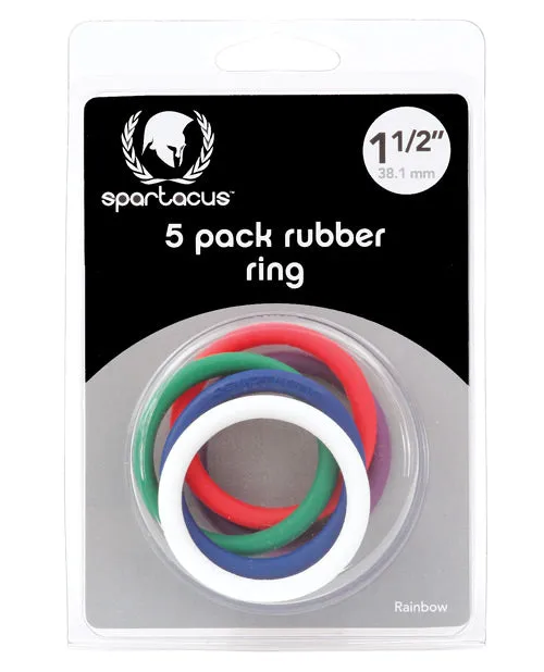 Spartacus 15 Rubber Cock Ring Set Rainbow Pack of 5 Spartacus Male Sex Toys Spartacus 15 Rubber Cock Ring Set Rainbow Pack of 5 Spartacus Male Sex Toys
