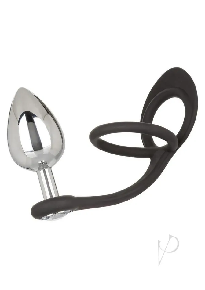 Star Fucker XL Teardrop Plug Silicone Dual Enhancer Black Star Fucker Anal