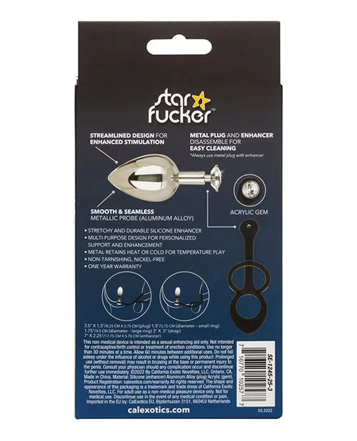 Star Fucker XL Teardrop Plug Silicone Dual Enhancer Black Star Fucker Anal
