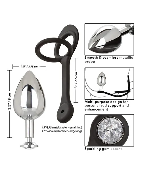Star Fucker XL Teardrop Plug Silicone Dual Enhancer Black Star Fucker Anal