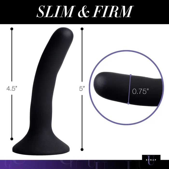 Strap U Anal Black Silicone Dildo Small