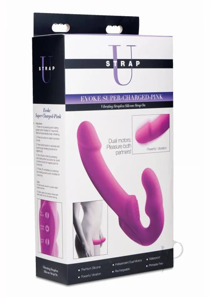 Strap U Evoke Super Charged Rechargeable Silicone Vibrating Strapless Strap On Pink Strap U Female Sex Toys Strap U Evoke Super Charged Rechargeable Silicone Vibrating Strapless Strap On Pink Strap U Female Sex Toys