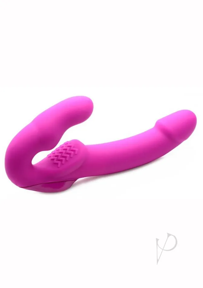 Strap U Evoke Super Charged Rechargeable Silicone Vibrating Strapless Strap On Pink Strap U Female Sex Toys