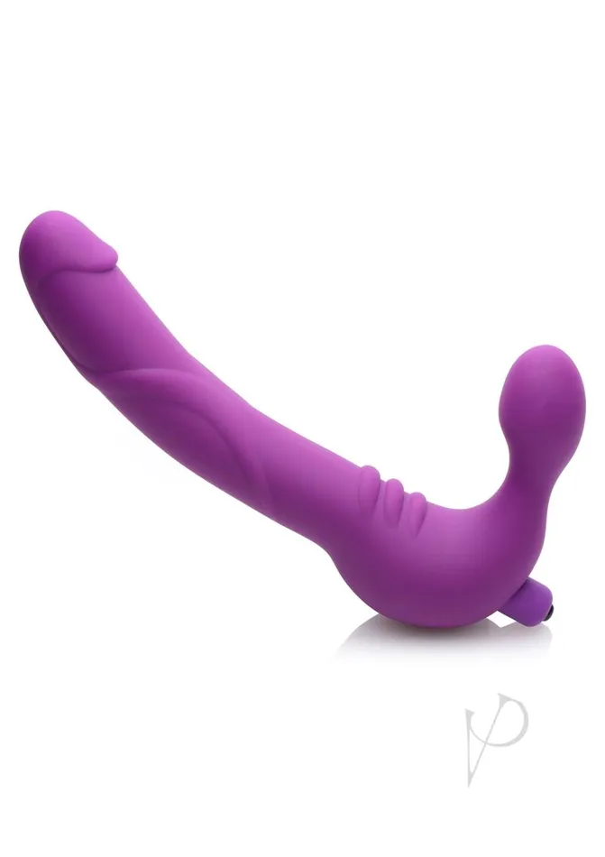 Strap U Female Sex Toys Strap U Royal Revolver Vibrating Silicone Strapless Strap On Purple