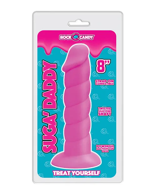 Suga Daddy Silicone Dildo 8in Pink Rock Candy Toys Dildos