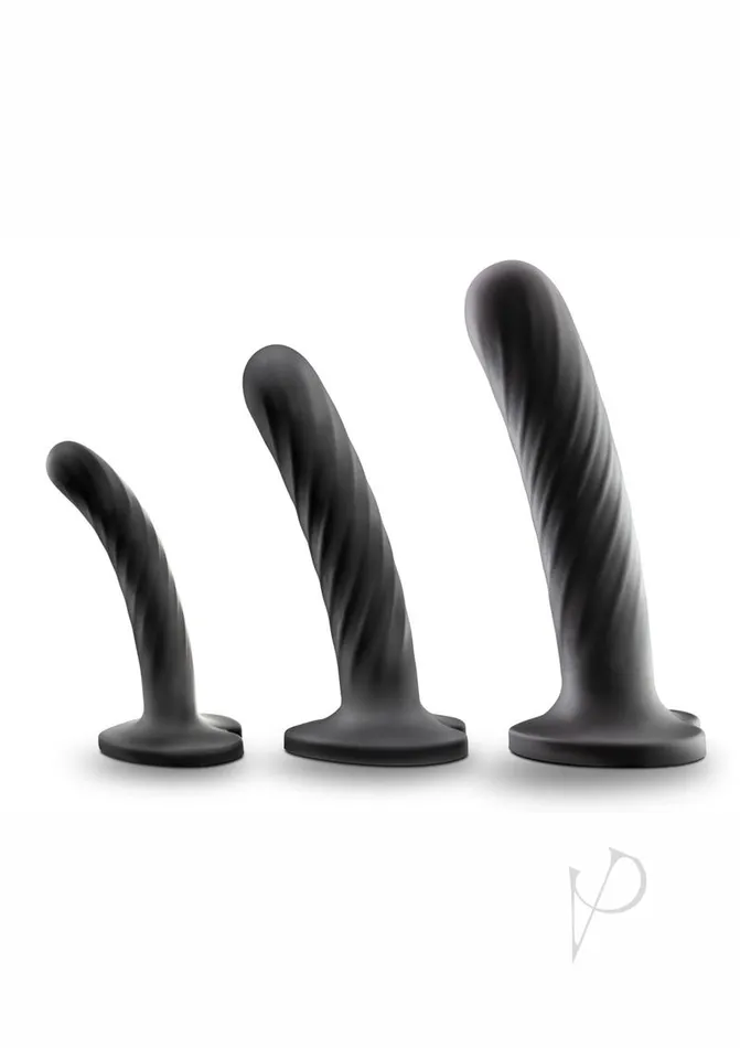 Temptasia Twist Silicone Dildo Kit Set of 3 Black Temptasia Anal Temptasia Twist Silicone Dildo Kit Set of 3 Black Temptasia Anal