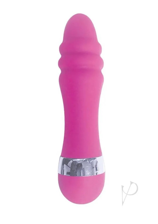The 9s Pinkies Ridgy Silicone Mini Vibrator 45in Pink The 9s Female Sex Toys
