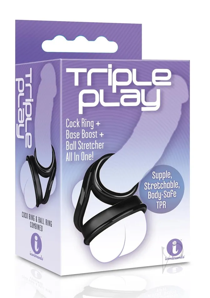 The 9s Triple Play Cock Ring Black The 9s Couples