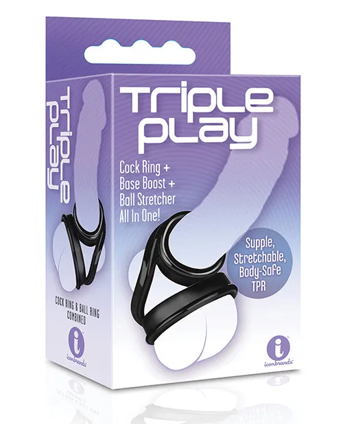 The 9s Triple Play Cock Ring Black The 9s Couples