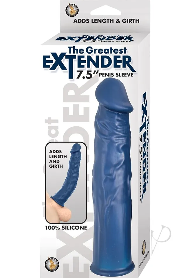 The Greatest Extender Silicone Penis Sleeve 75in Blue The Great Extender Male Sex Toys The Greatest Extender Silicone Penis Sleeve 75in Blue The Great Extender Male Sex Toys