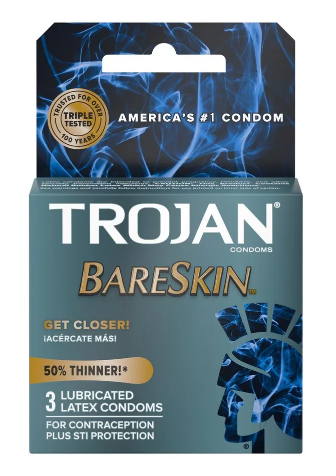 Trojan Trojan Bareskin Premium Lubricated Latex Condoms 3Pack Enhancers
