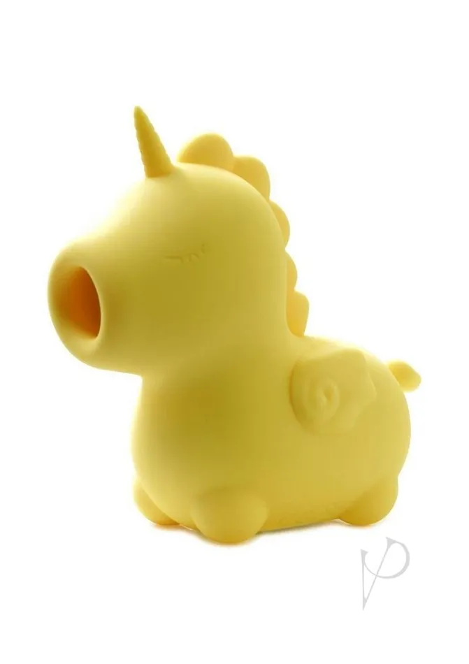 Unihorn Female Sex Toys Unihorn Bean Blossom The Thick Tongued One Silicone Clitoral Stimulator Yellow