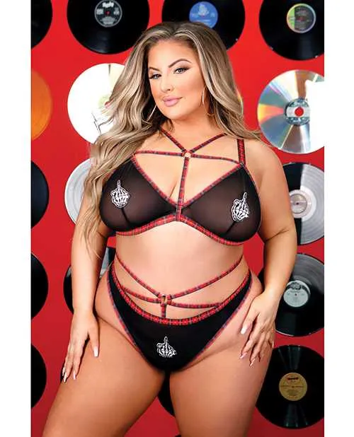 Vibes Creepin it Real Caged Bralette Thong Panty Black QN Vibes By Fantasy Lingerie Vibrators Vibes Creepin it Real Caged Bralette Thong Panty Black QN Vibes By Fantasy Lingerie Vibrators