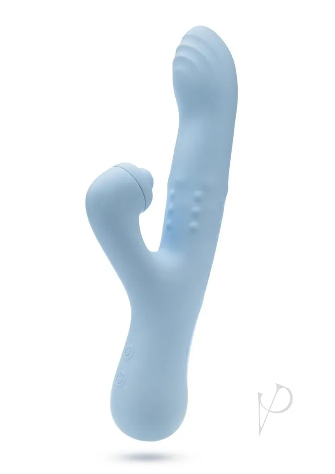 Vibrators Blush Blush Devin Rechargeable Silicone Rabbit Vibrator Blue Vibrators Blush Blush Devin Rechargeable Silicone Rabbit Vibrator Blue
