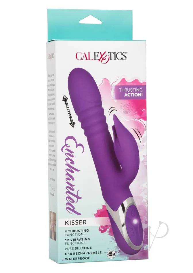Vibrators Enchanted Enchanted Kisser Rechargeable Silicone Thrusting Rabbit Vibrator Purple Vibrators Enchanted Enchanted Kisser Rechargeable Silicone Thrusting Rabbit Vibrator Purple