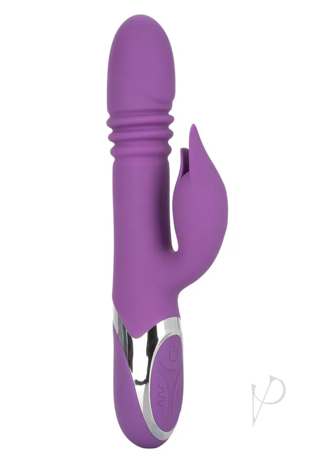 Vibrators Enchanted Enchanted Kisser Rechargeable Silicone Thrusting Rabbit Vibrator Purple