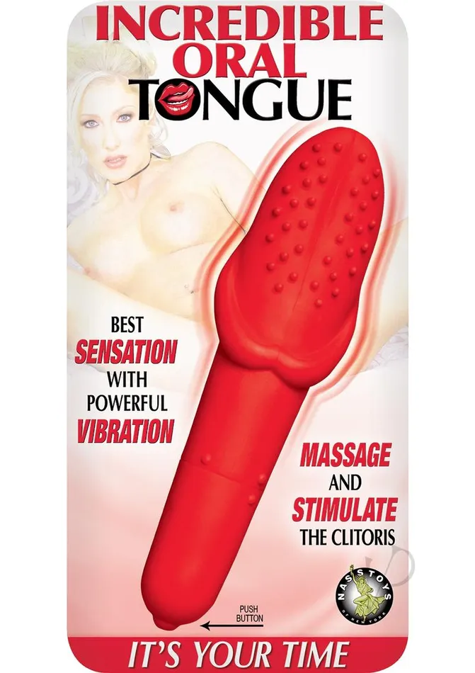 Vibrators Incredible Oral Tongue Silicone Vibrator Red Nasstoys