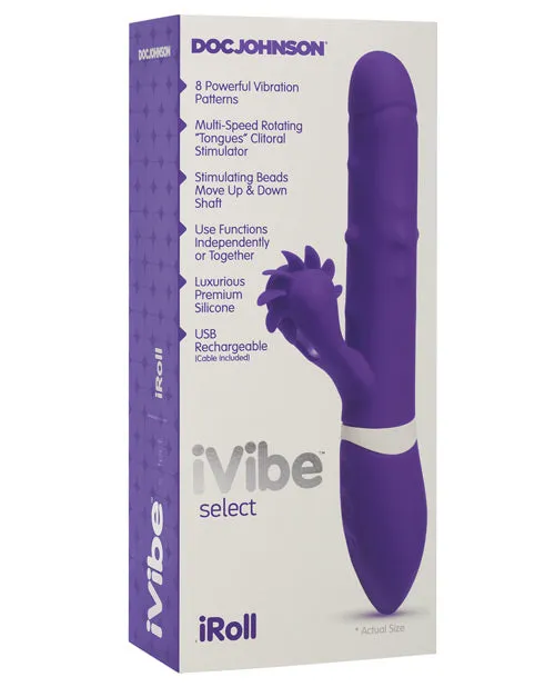 Vibrators Ivibe iVibe Select iRoll Silicone Vibrator Waterproof 95in Purple