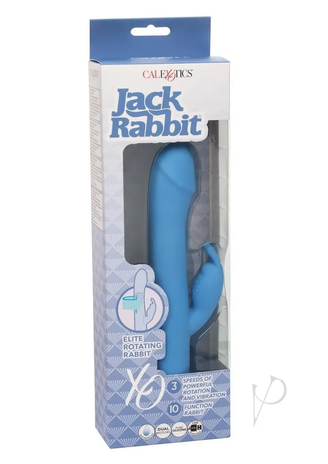 Vibrators Jack Rabbit Jack Rabbit Elite Rotating Rabbit Silicone Rechargeable Vibrator Blue Vibrators Jack Rabbit Jack Rabbit Elite Rotating Rabbit Silicone Rechargeable Vibrator Blue
