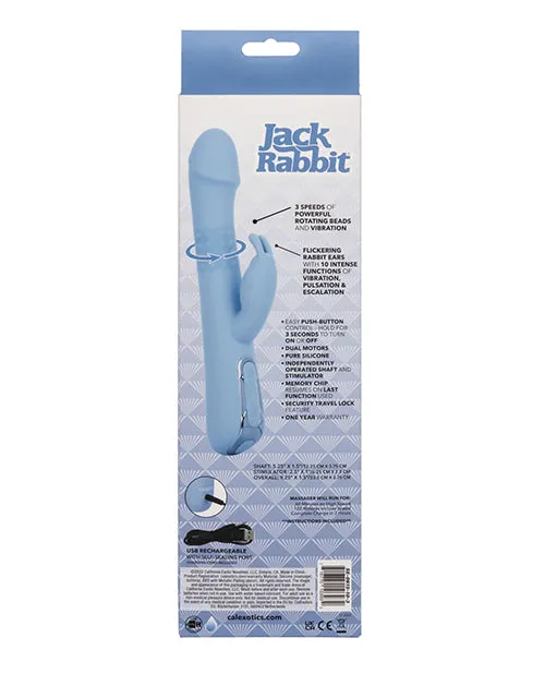 Vibrators Jack Rabbit Jack Rabbit Elite Rotating Rabbit Silicone Rechargeable Vibrator Blue Vibrators Jack Rabbit Jack Rabbit Elite Rotating Rabbit Silicone Rechargeable Vibrator Blue