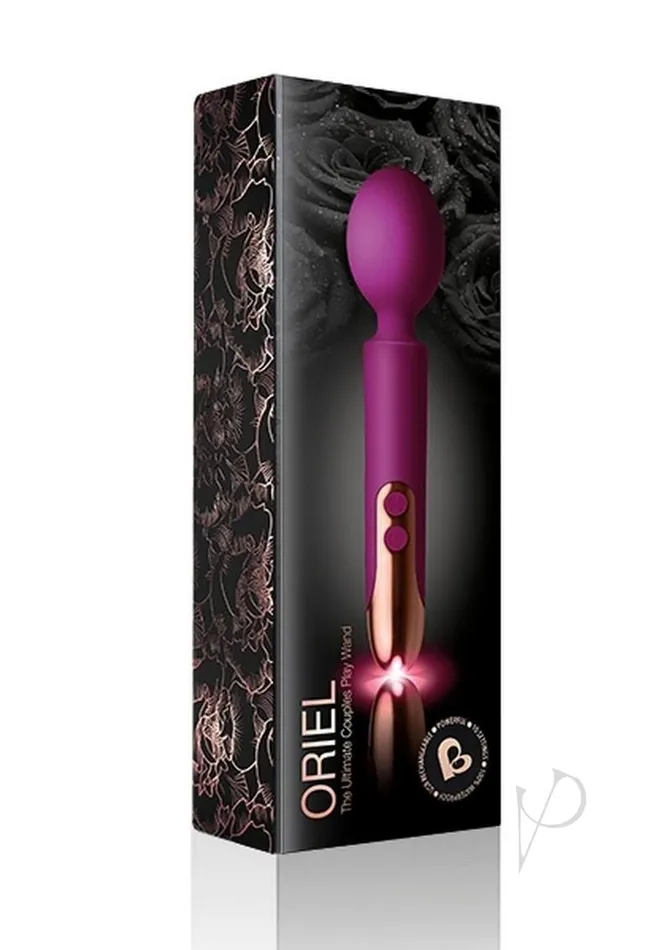 Vibrators Oriel Silicone Rechargeable Wand Massager Fuchsia Rocks Off