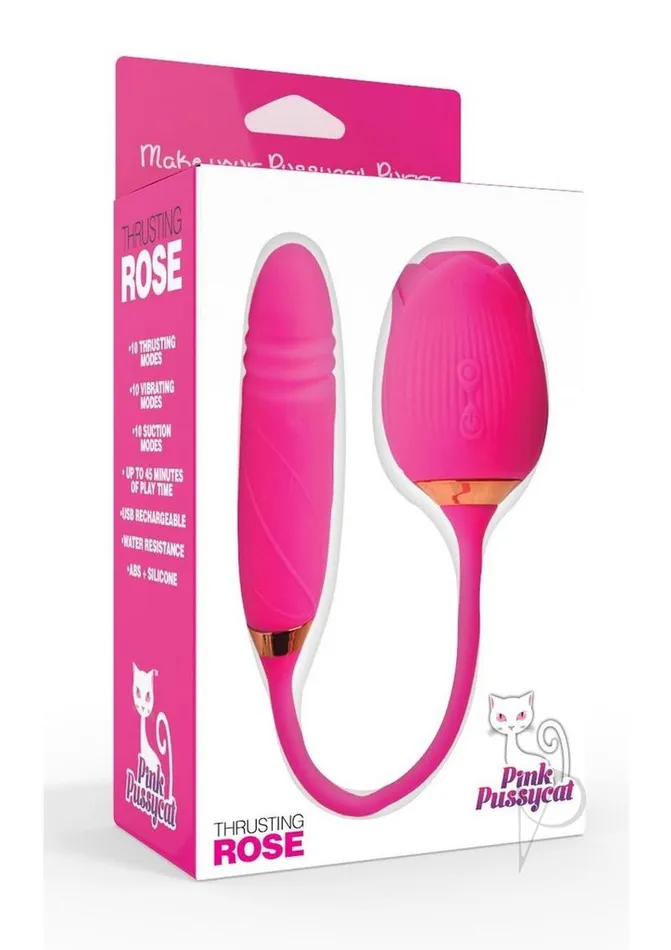 Vibrators Pink Pussycat Pink Pussycat Vibrating Thrusting Rechargeable Silicone Rose with Remote Control Pink Vibrators Pink Pussycat Pink Pussycat Vibrating Thrusting Rechargeable Silicone Rose with Remote Control Pink