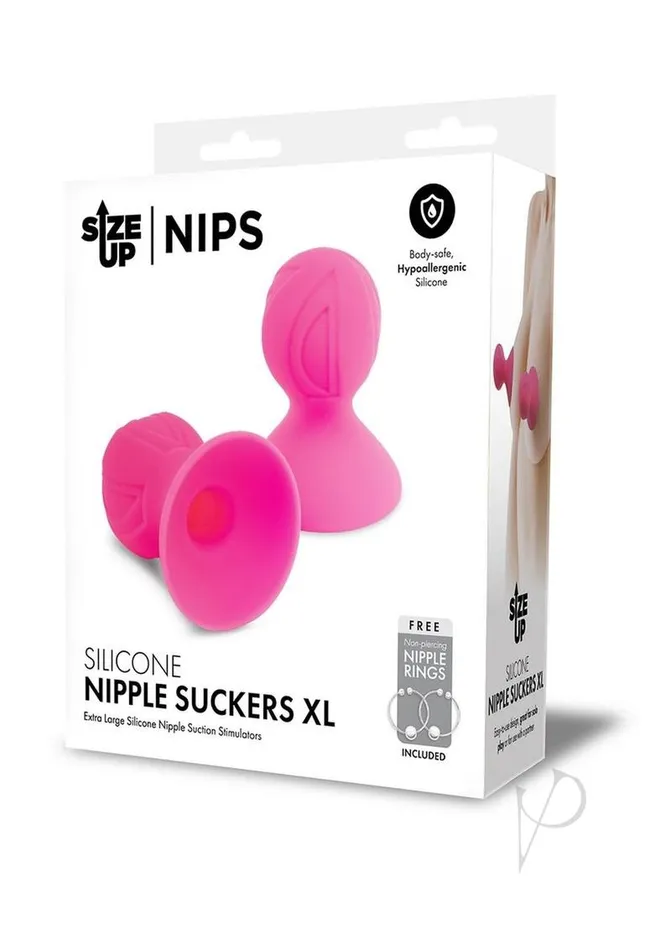 Vibrators Size Up Size Up Silicone Nipple Suckers XLarge Pink