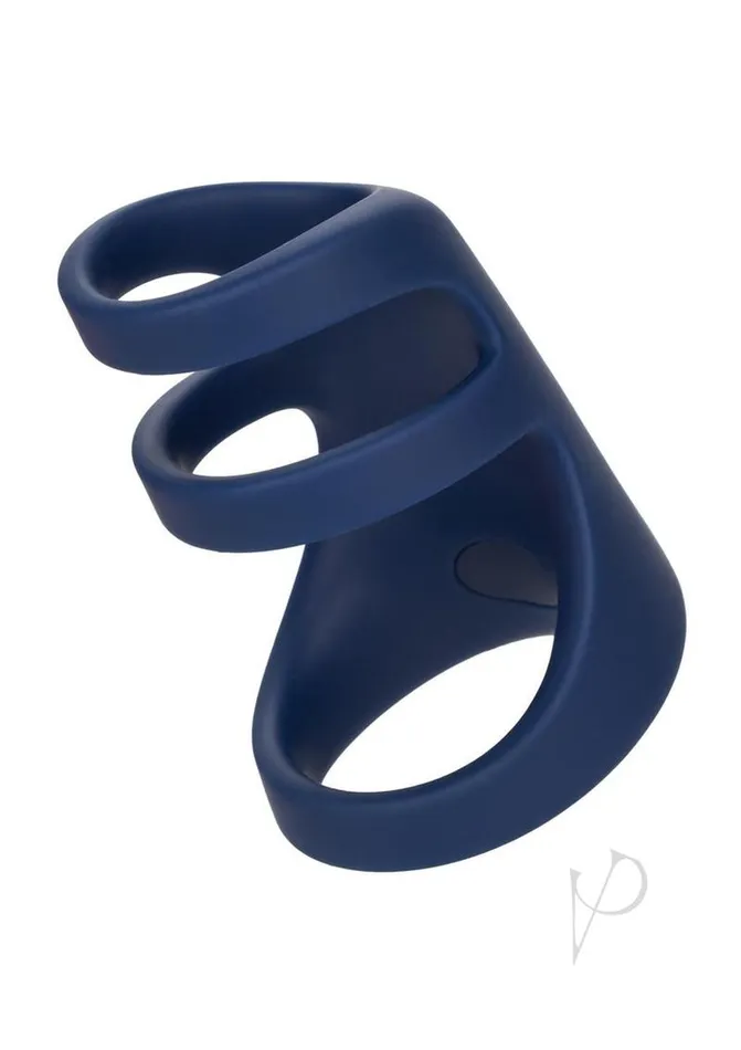 Viceroy Male Sex Toys Viceroy Silicone Rechargeable Triple Cock Cage Blue