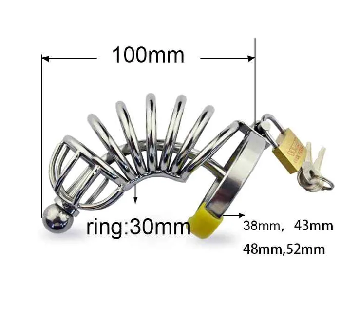 Wild Night Fantasies Male Sex Toys Stainless Steel Chastity Cage 10cm