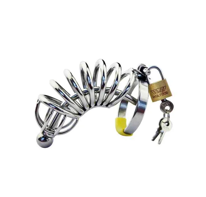 Wild Night Fantasies Male Sex Toys Stainless Steel Chastity Cage 10cm