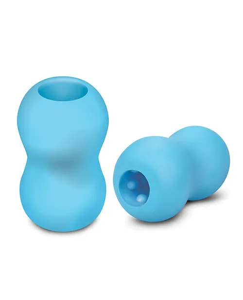 Zolo Male Sex Toys ZOLO Squeezable Mini Double Bubble Masturbator Blue Zolo Male Sex Toys ZOLO Squeezable Mini Double Bubble Masturbator Blue
