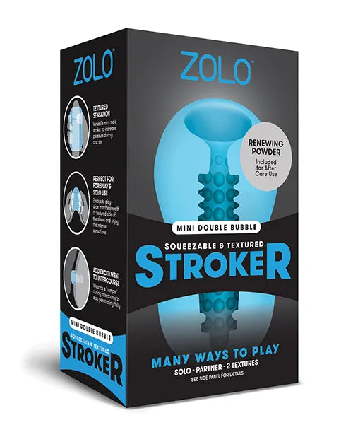 Zolo Male Sex Toys ZOLO Squeezable Mini Double Bubble Masturbator Blue Zolo Male Sex Toys ZOLO Squeezable Mini Double Bubble Masturbator Blue