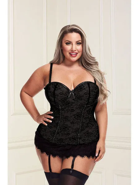Anal Baci Bustier and Gstring Black 3X4X Baci
