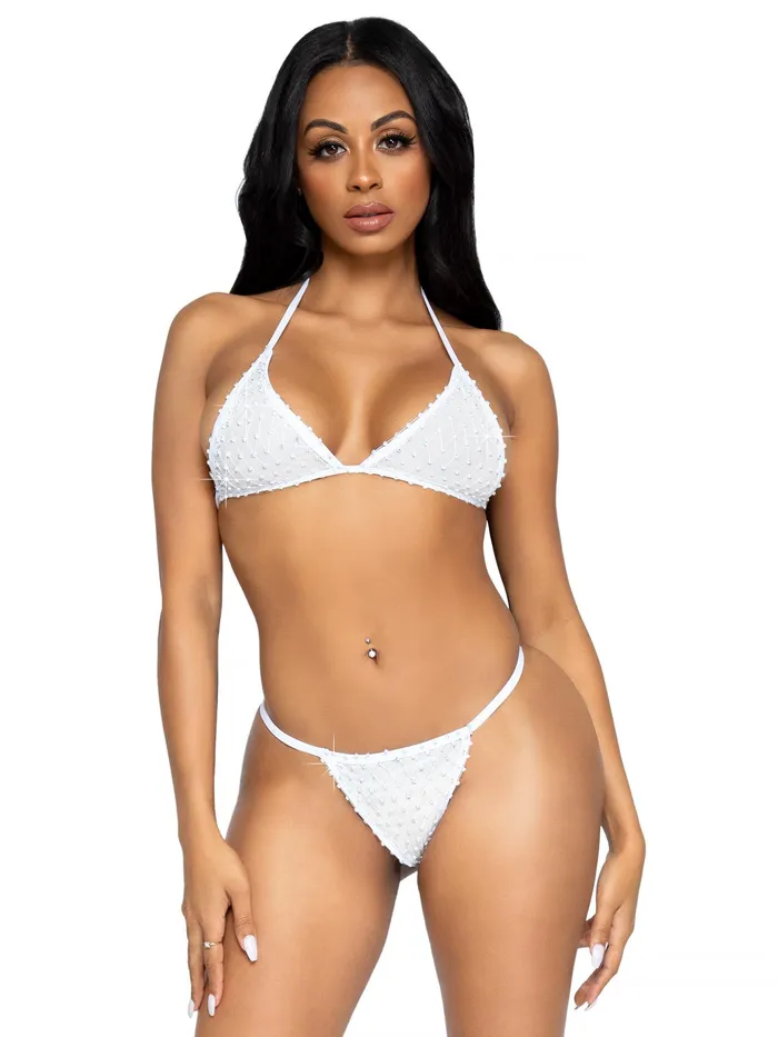 Anal Leg Avenue 2 Pc Tempest Bikini Set White One Size