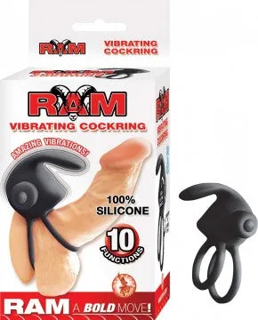 Anal LuvMyToyz Ram Vibrating Cockring Black HP
